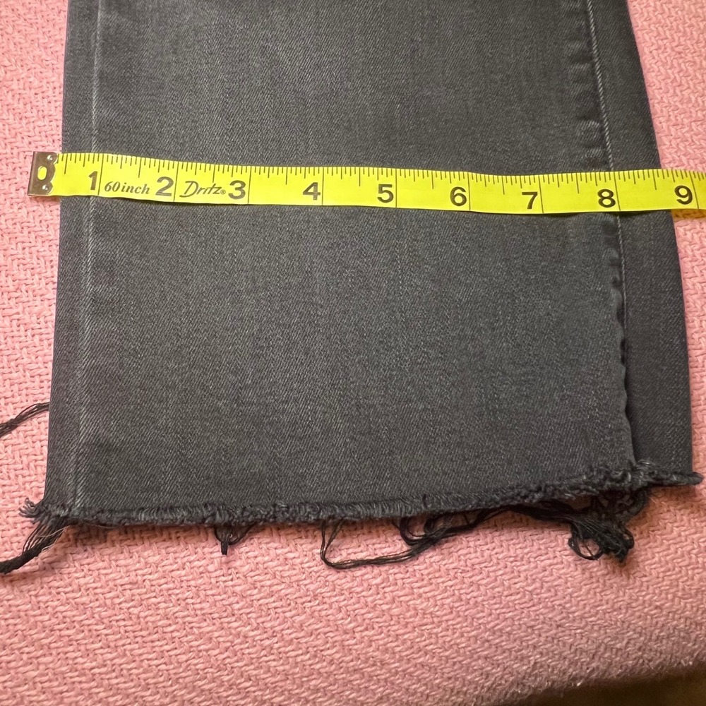 Böhme Womens Wide Leg Jeans Washed Black High Rise Raw Hem Size 26 - Picture 5 of 9